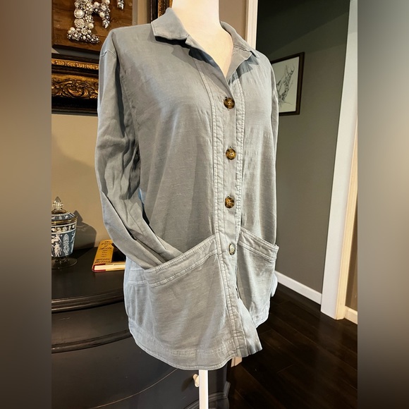 North Style Women’s Cotton Collared Button Front Jacket Size Large in Bl… - Picture 3 of 10